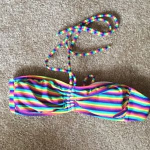 Juniors rainbow bikini halter top